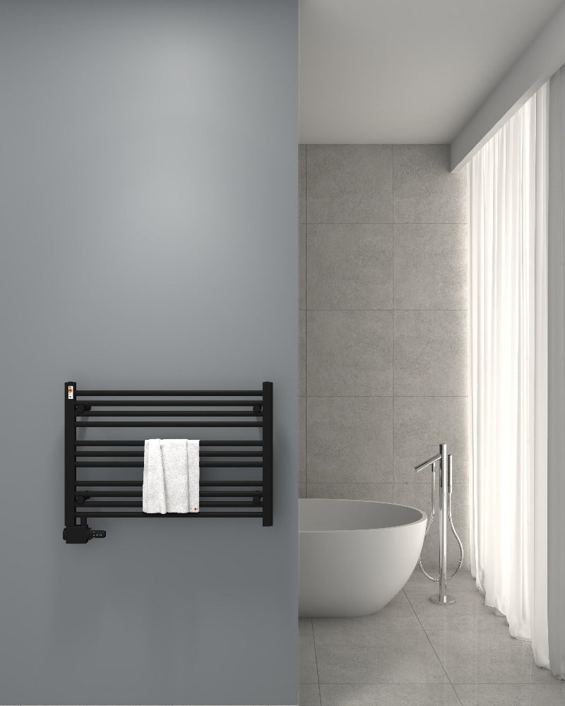 Badheizkörper Handtuchheizkörper mit Seitenanschluss Schwarz matt