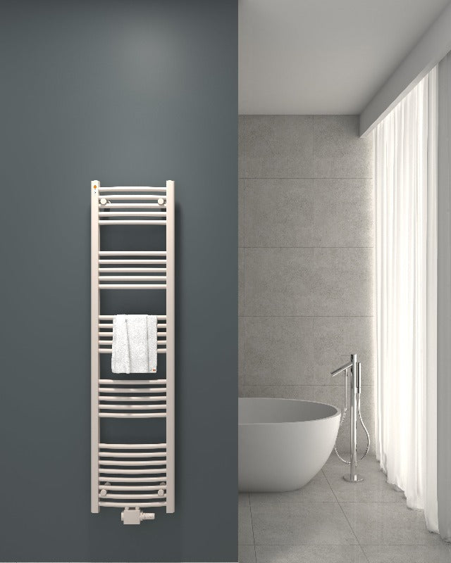 badheizkörper comfort mit mittelanschluss weiss ral 9016 gebogen