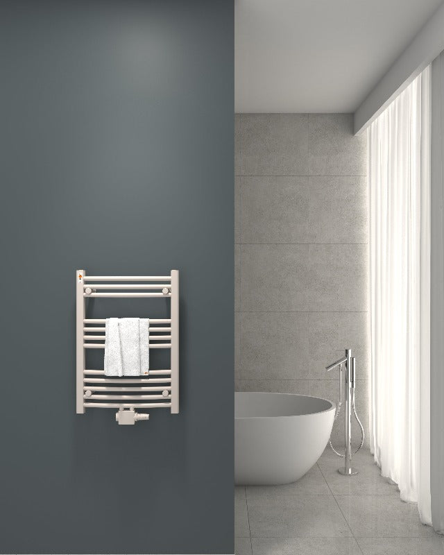 badheizkörper comfort mit mittelanschluss weiss ral 9016 gebogen