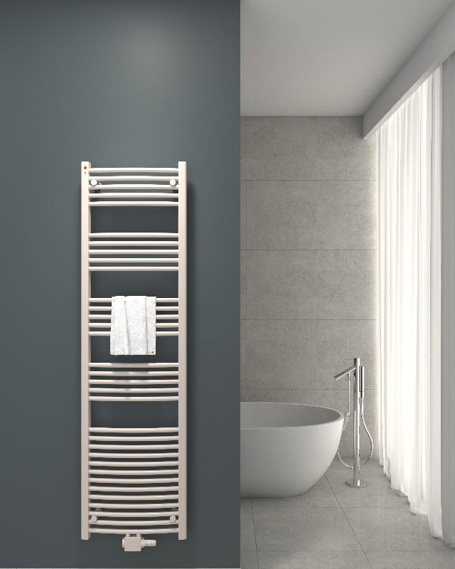 badheizkörper comfort mit mittelanschluss weiss ral 9016 gebogen