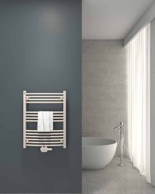 badheizkörper comfort mit mittelanschluss weiss ral 9016 gebogen
