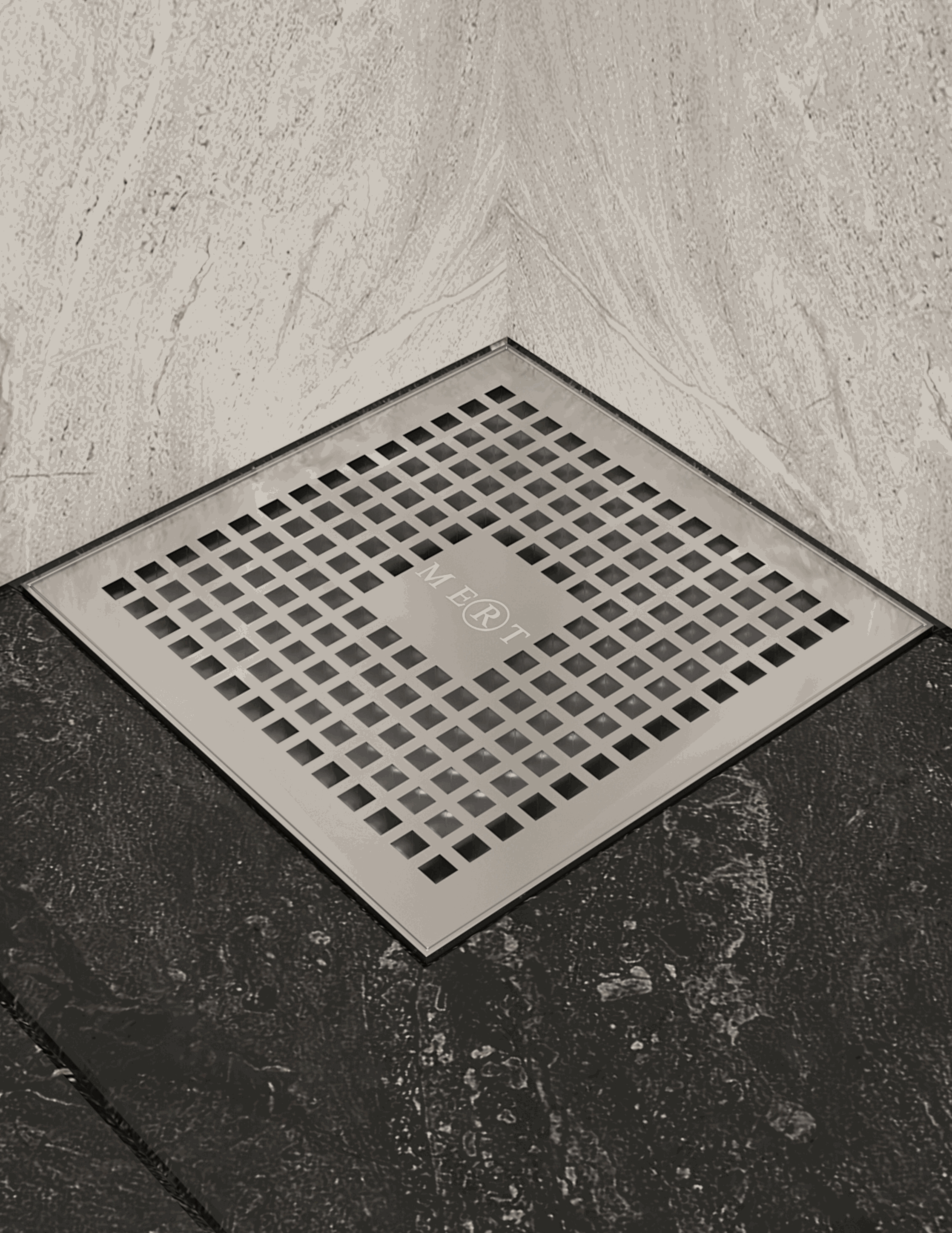 Bodenablauf Design Kare komplett aus Edelstahl 200x200 mm