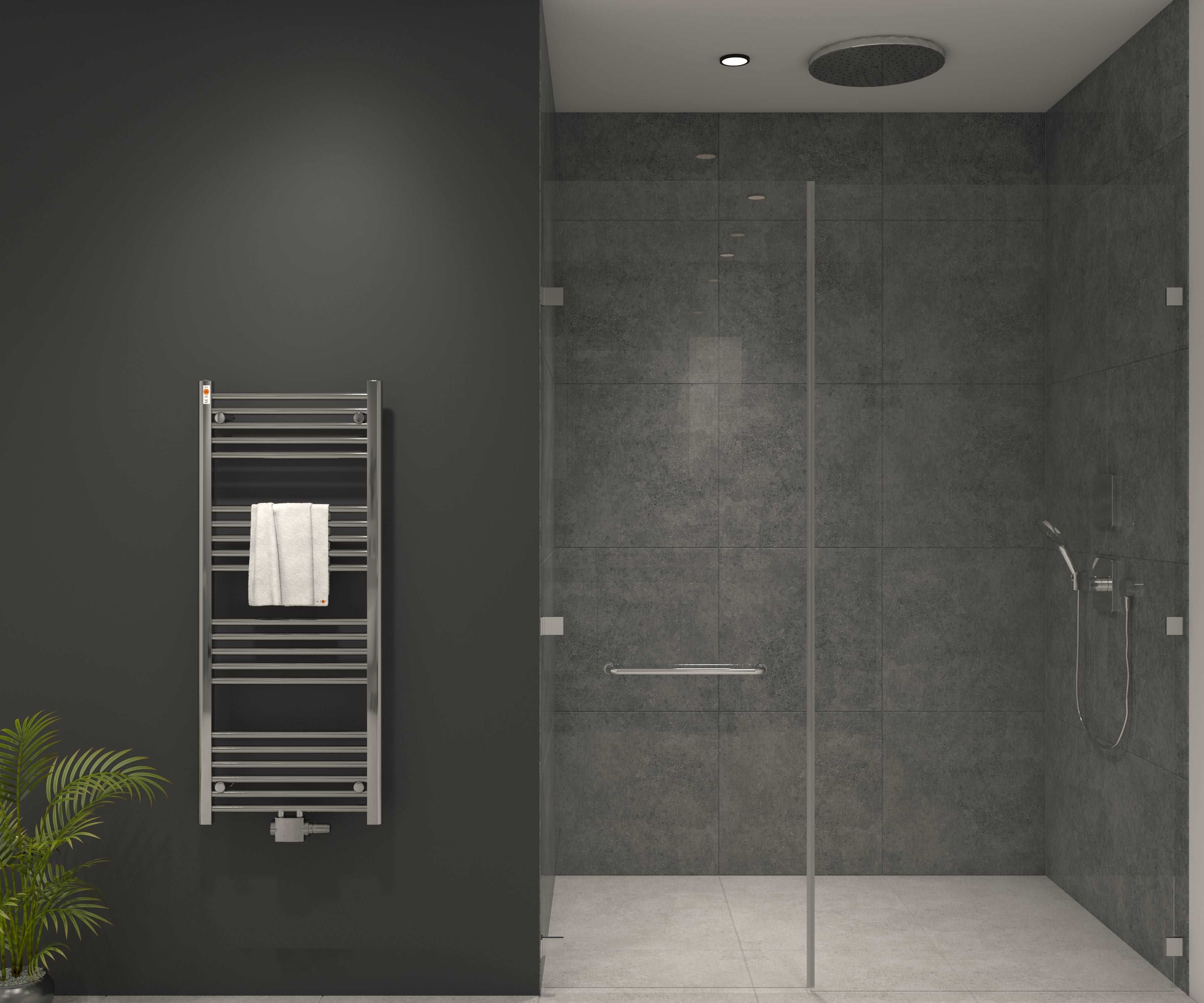 Badheizkörper Comfort mit Mittelanschluss Chrom gerade