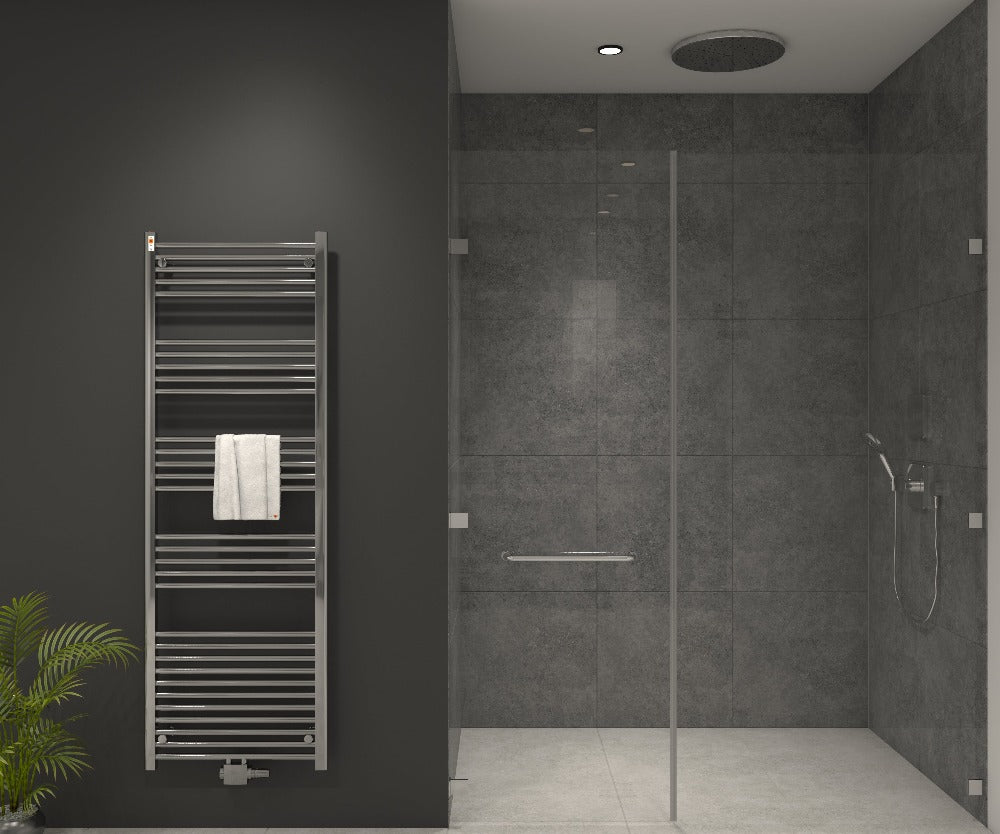 Badheizkörper Comfort mit Mittelanschluss Chrom gerade