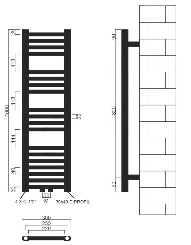 badheizkörper comfort mit mittelanschluss weiß gerade