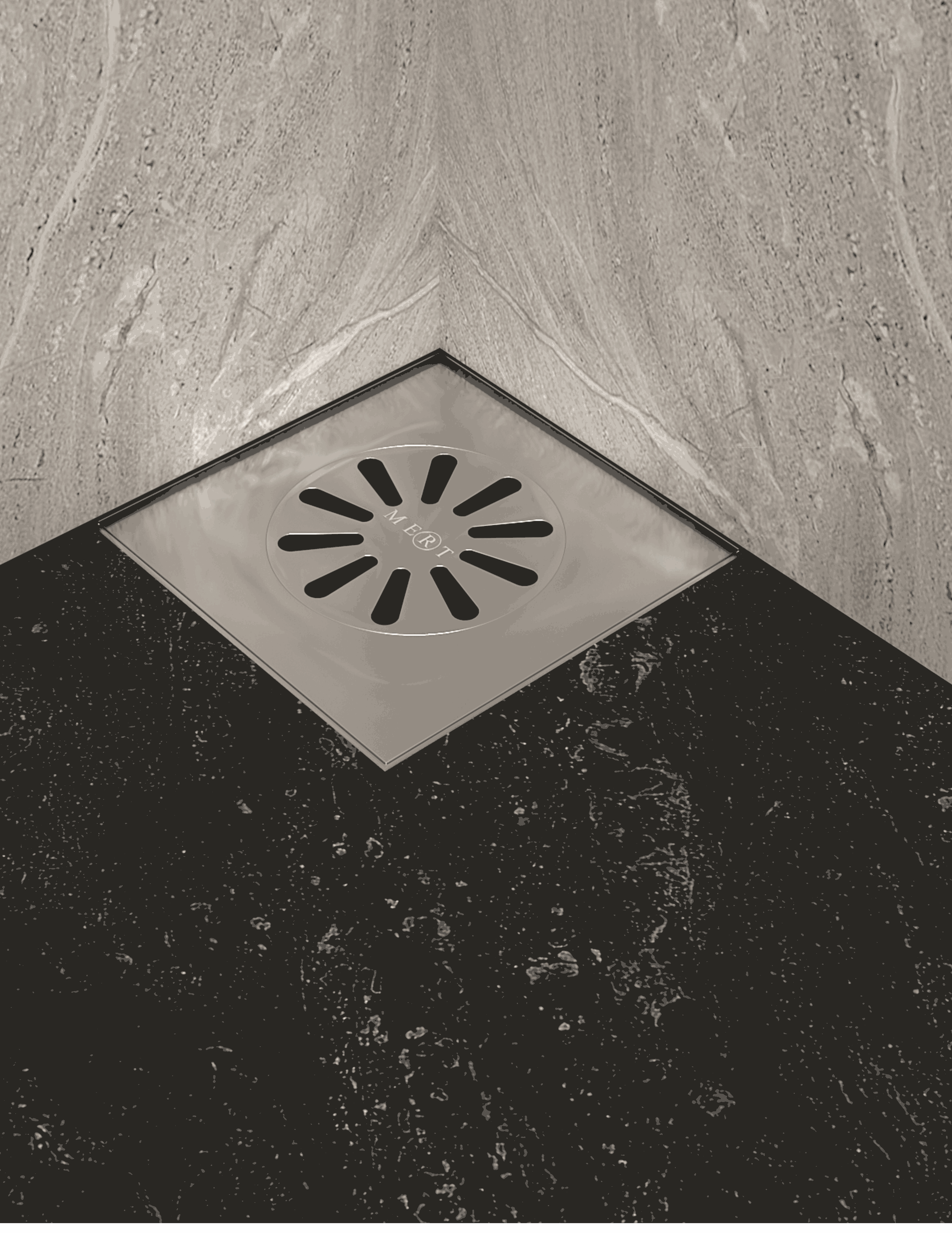 Bodenablauf Waagerecht aus Edelstahl, 100x100mm