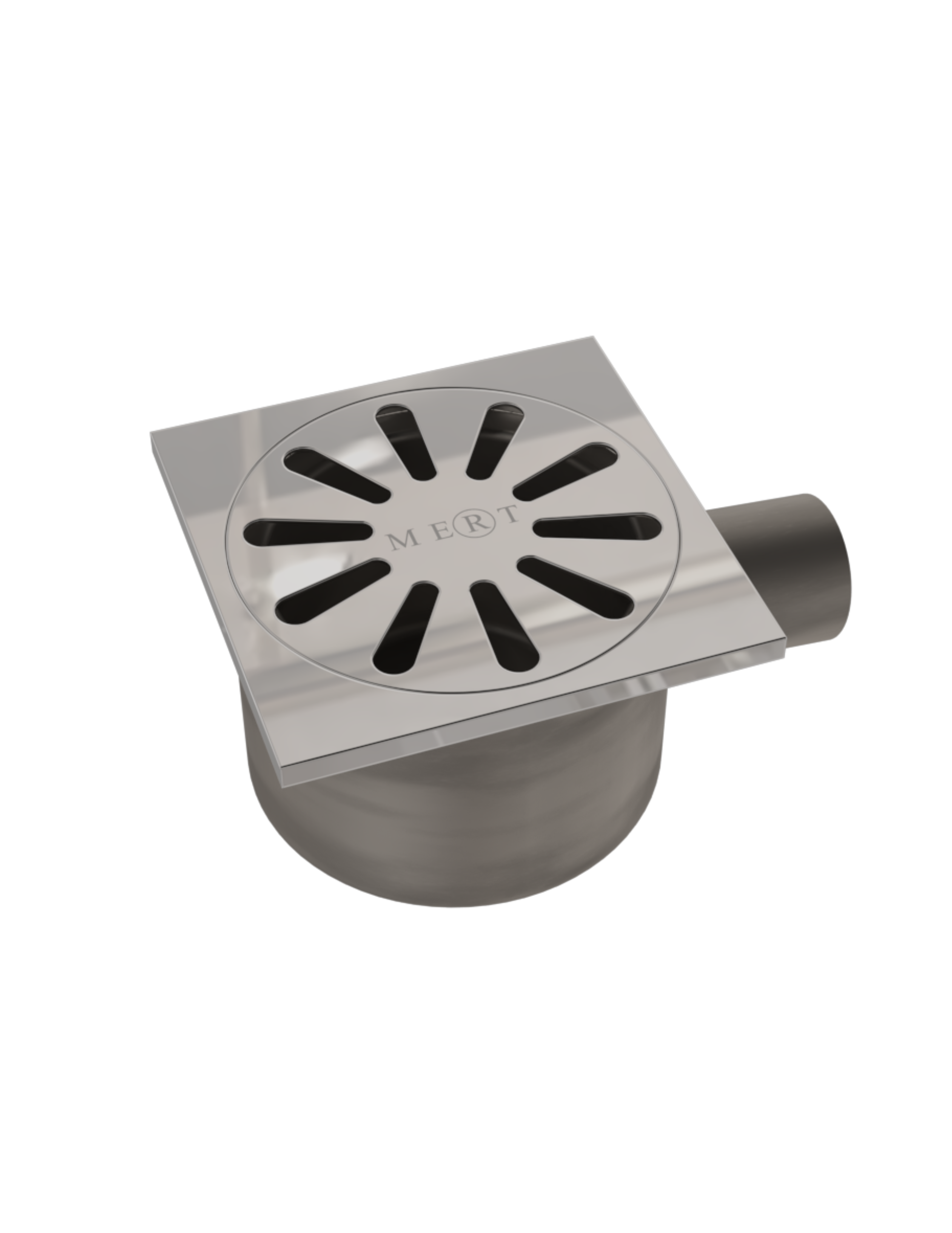 Bodenablauf Waagerecht aus Edelstahl, 100x100mm