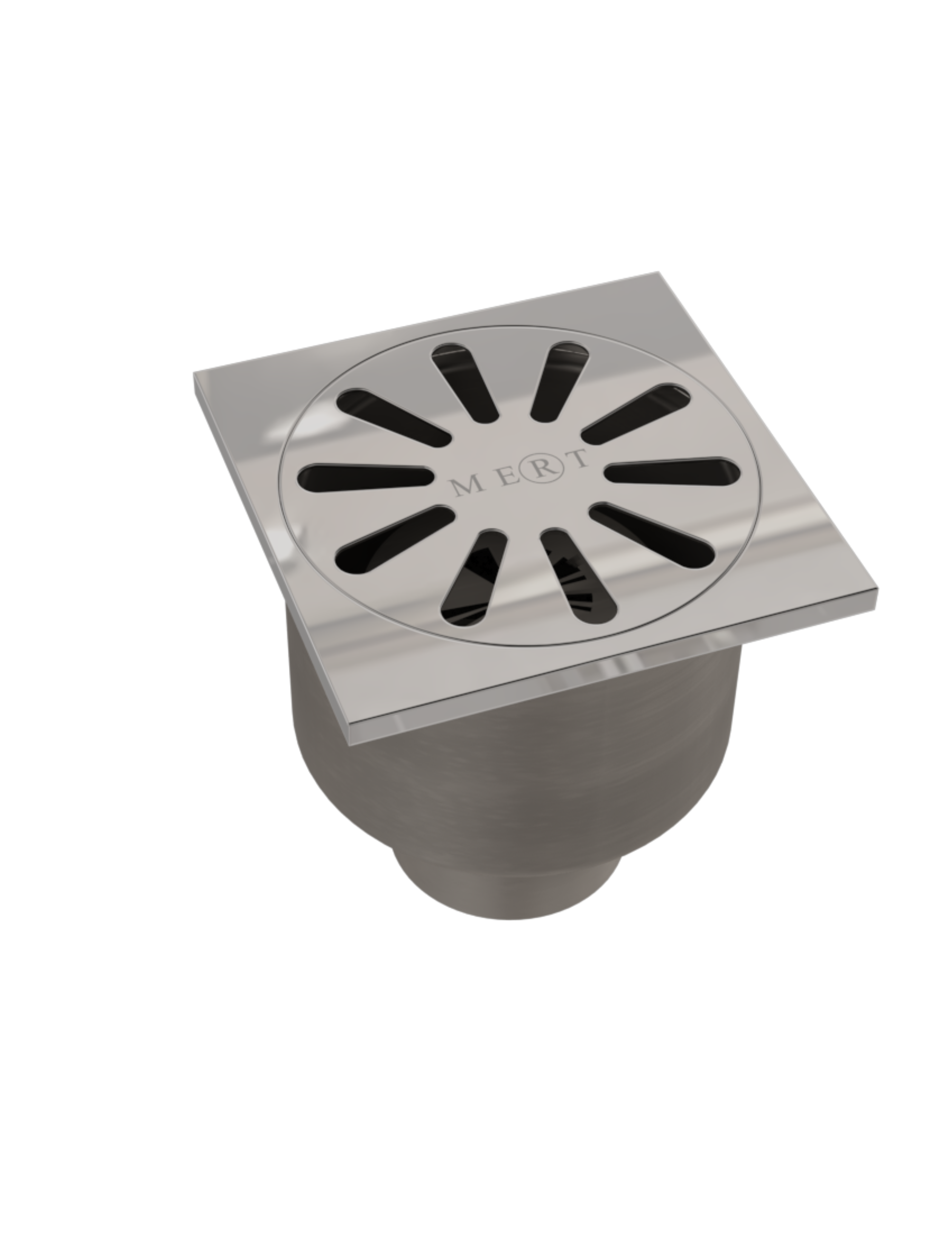 Bodenablauf Senkrecht aus Edelstahl, 100x100 mm