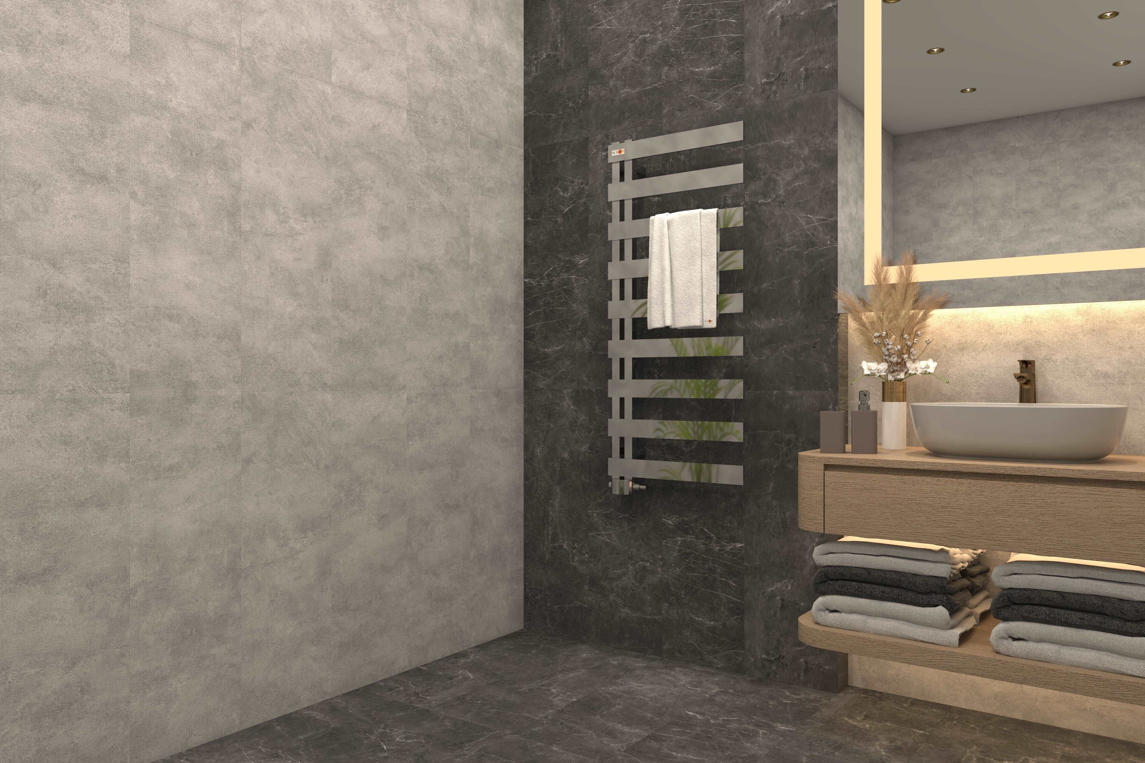 Badheizkörper Design Melido weiß und Chrom