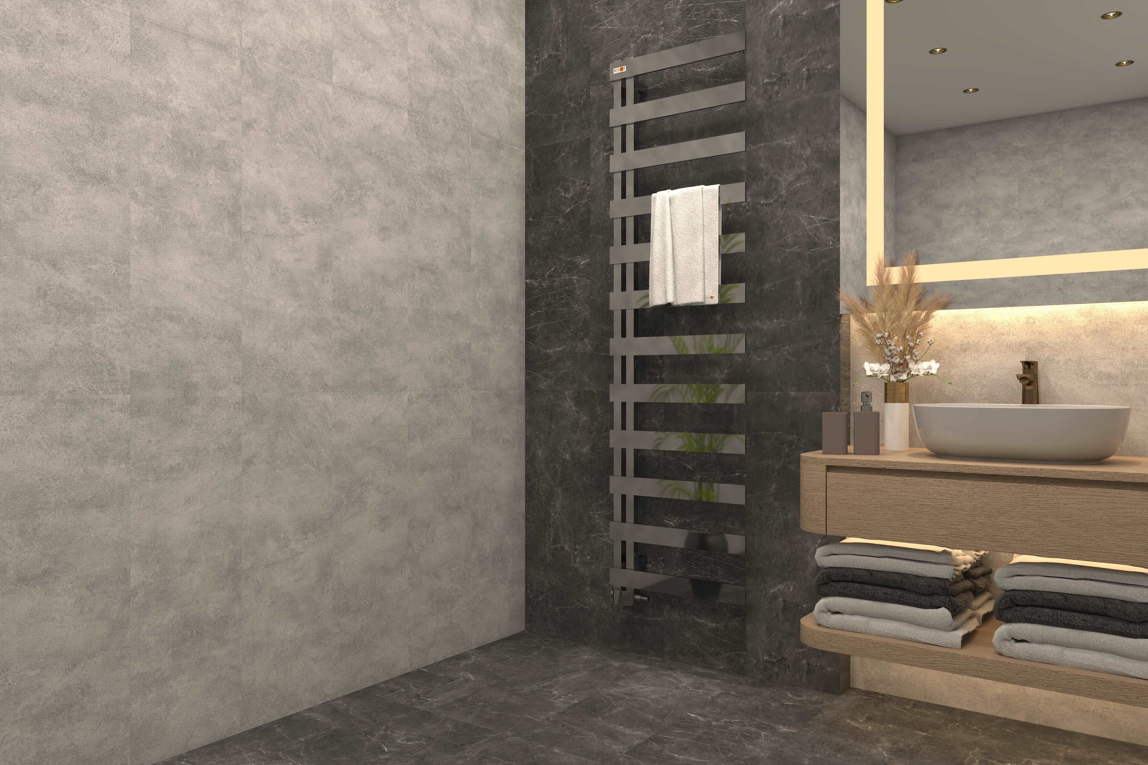 Badheizkörper Design Melido weiß und Chrom