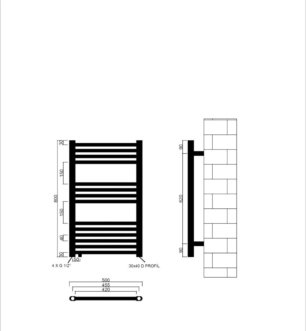 Badheizkörper Austausch mit Seitenanschluss Weiß RAL 9016 Top Qualität