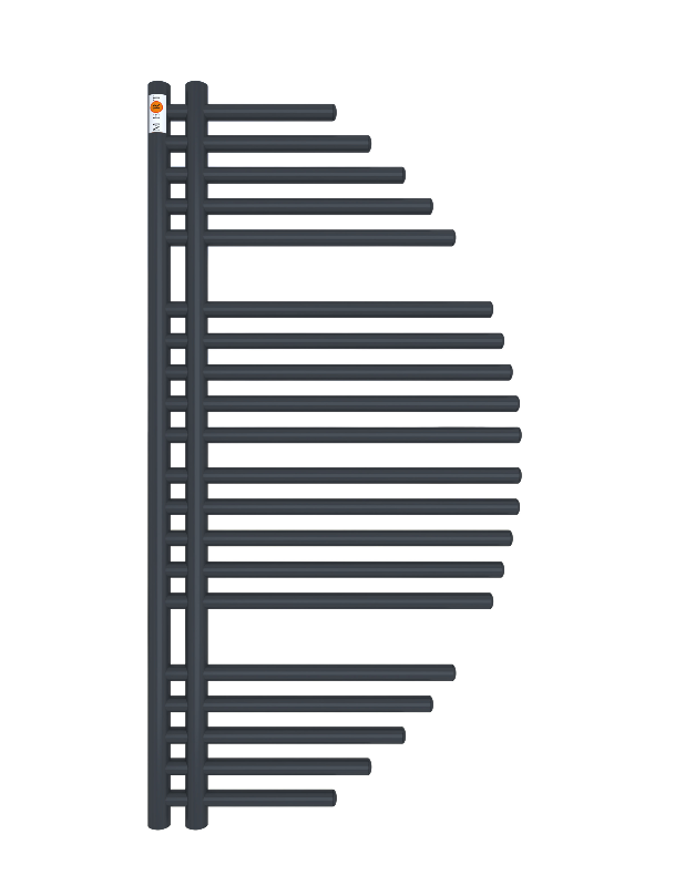 Badheizkörper Design Aycan mit Seitenanschluss Schwarzgrau Top-Design