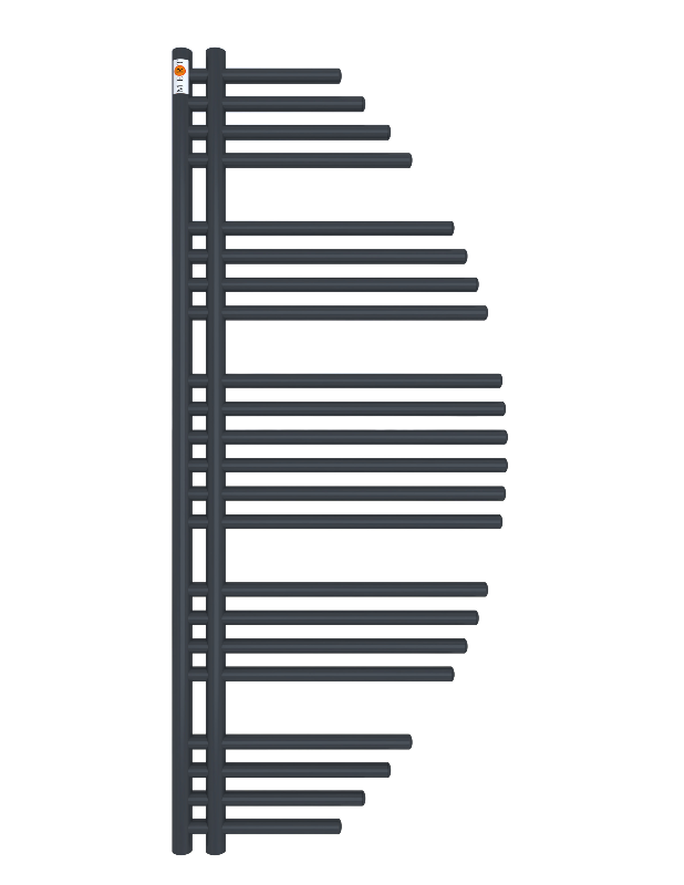 Badheizkörper Design Aycan mit Seitenanschluss Schwarzgrau Top-Design