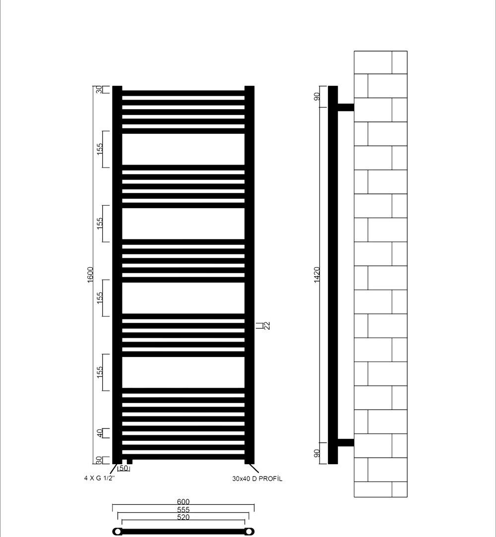 Badheizkörper Austausch mit Seitenanschluss Weiß RAL 9016 Top Qualität