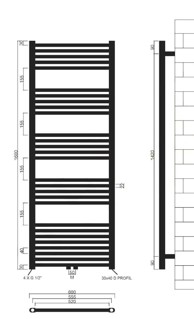 badheizkörper comfort mit mittelanschluss weiß gerade