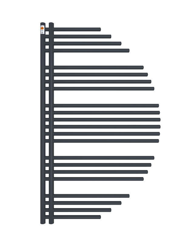 Badheizkörper Design Aycan mit Seitenanschluss Schwarzgrau Top-Design