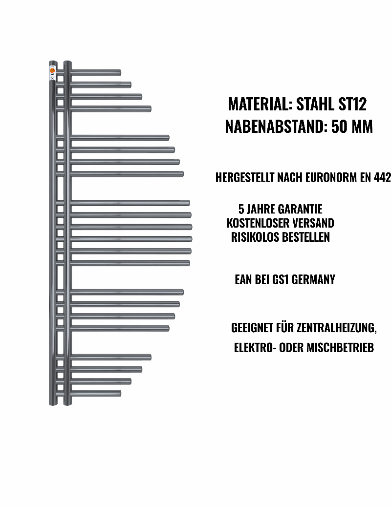Badheizkörper Design Aycan mit Seitenanschluss Chrom Top Qualität