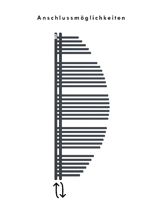 Badheizkörper Design Aycan mit Seitenanschluss Schwarzgrau Top-Design