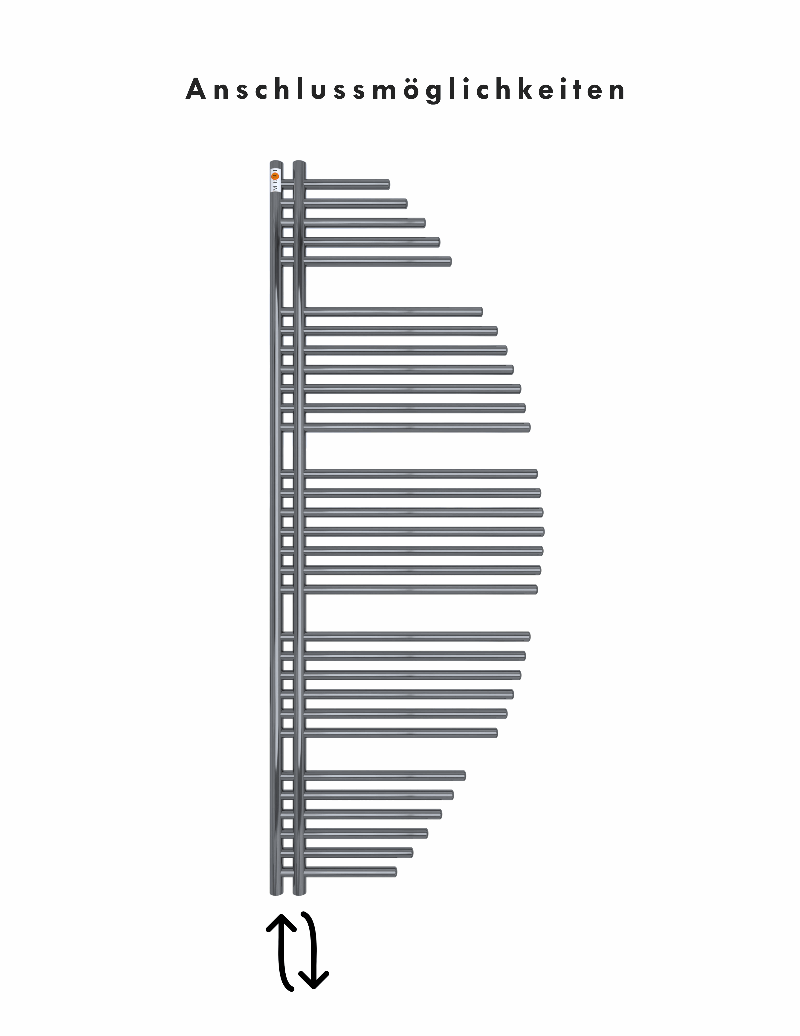 Badheizkörper Design Aycan mit Seitenanschluss Chrom