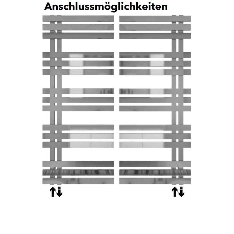 Badheizkörper Design Elen mit Seitenanschluss Chrom Top Design