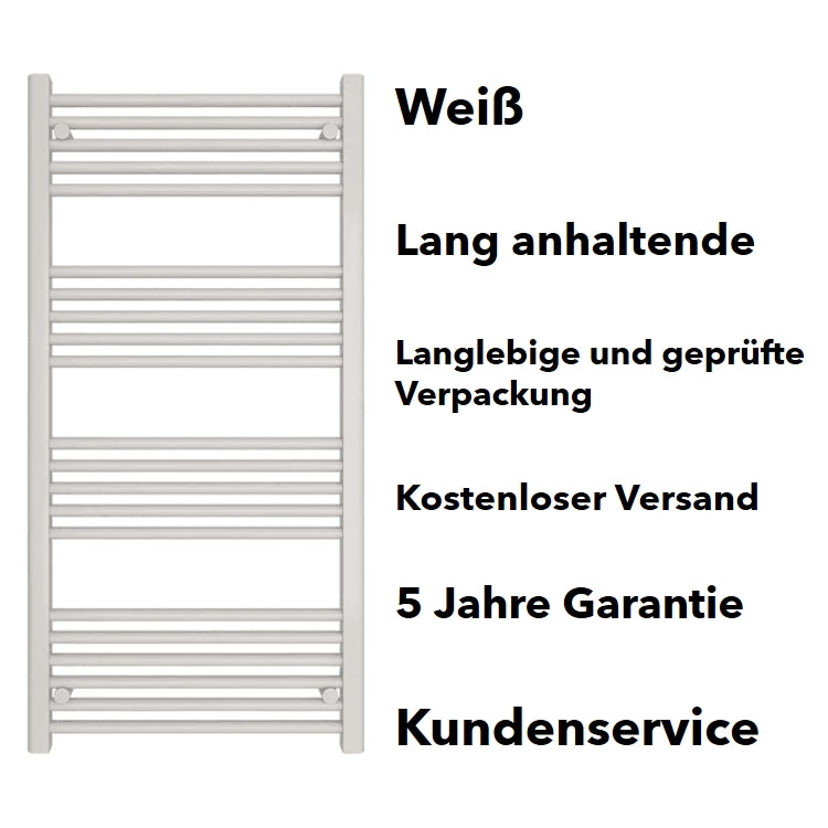 Seitliche Detailansicht, Badheizkörper Comfort mit Seitenanschluss Weiß, 300 x 1000 mm