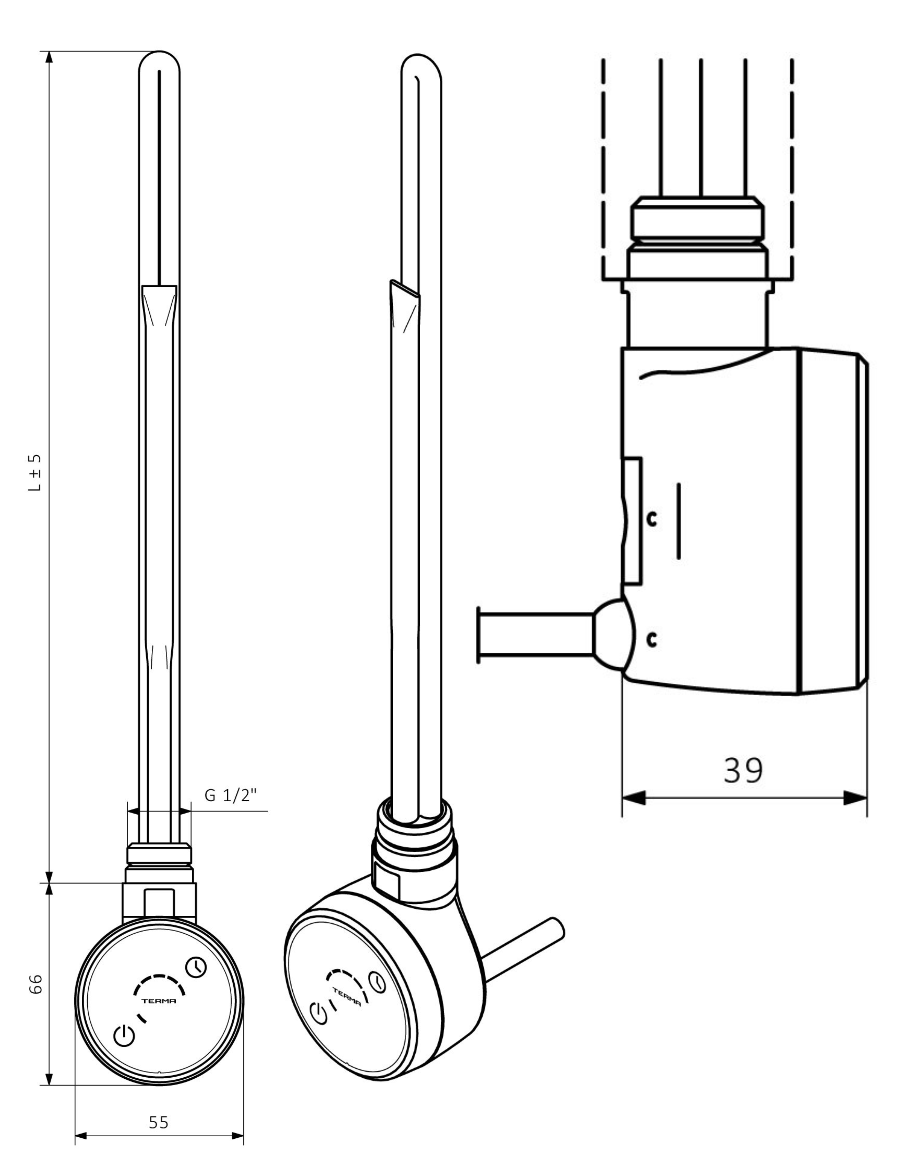 Badheizkörper Thermostat DRY-Regler & Heizstab