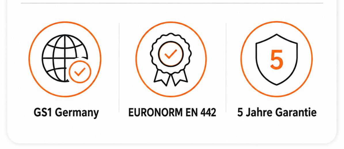 GS1 Germany, EURONORM EN 442, 5 Jahre Garantie