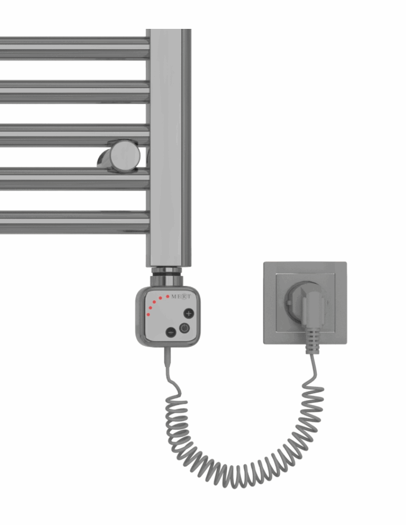 Badheizkörper Elektro mit Heizstab + KMX1-Regler Chrom